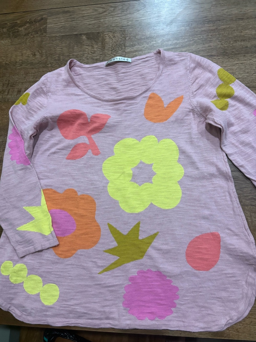 Mansted Denmark Cotton Sweater Floral Womens Small